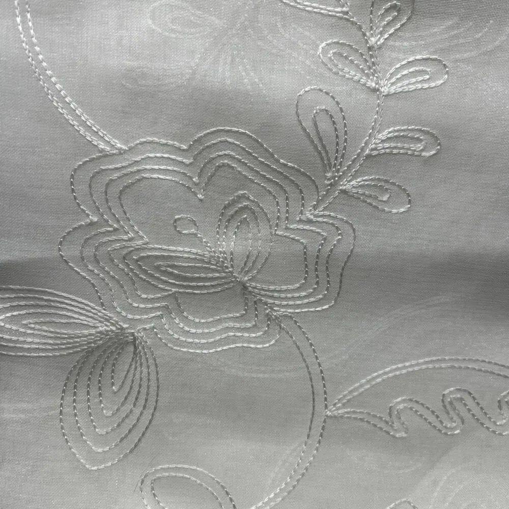 NEW Designer Collection Elite Drapery 2 Window Panels 38 x 84 White Sheer Floral